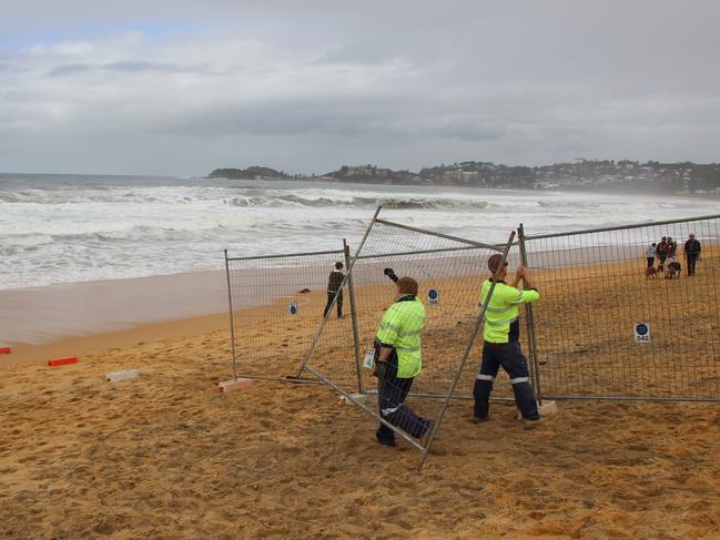 Council blocks off access to the erosion site.