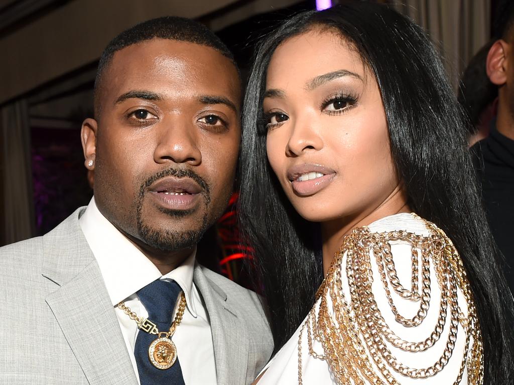 Singer Ray J (with Princess Love) has had his sex claims rebutted by Kim Kardashian who says he is a “pathological liar”. Picture: Getty Images