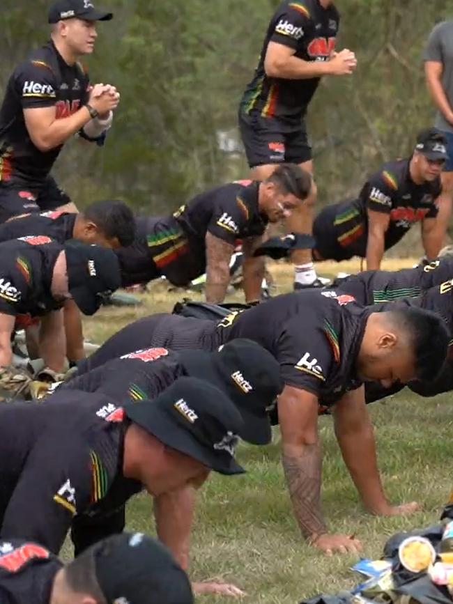 Penrith players pushed to the limit in pre-season. Picture: Penrith Panthers