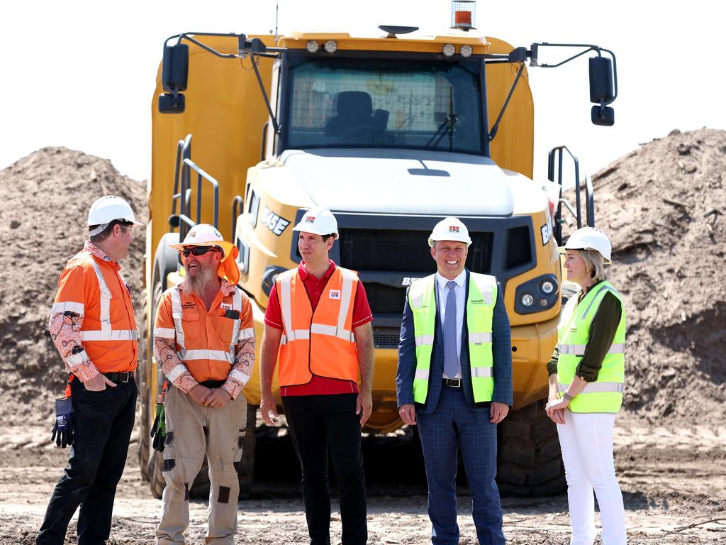 From right, Health Minister Shannon Fentiman, Premier Steven Miles and Member for Bundaberg Tom Smith. Picture: Adam Head