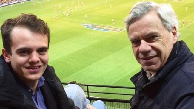 Marcus Bastiaan with Liberal state president Michael Kroger. Picture: Supplied