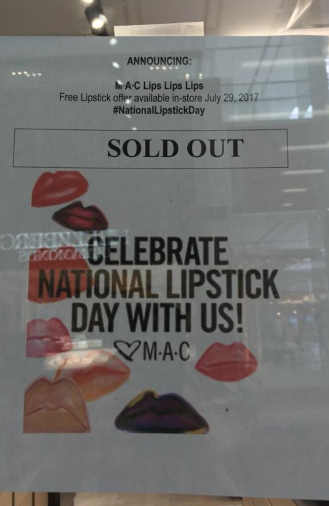 Some MAC stores sold out of the free lipstick within minutes of opening.