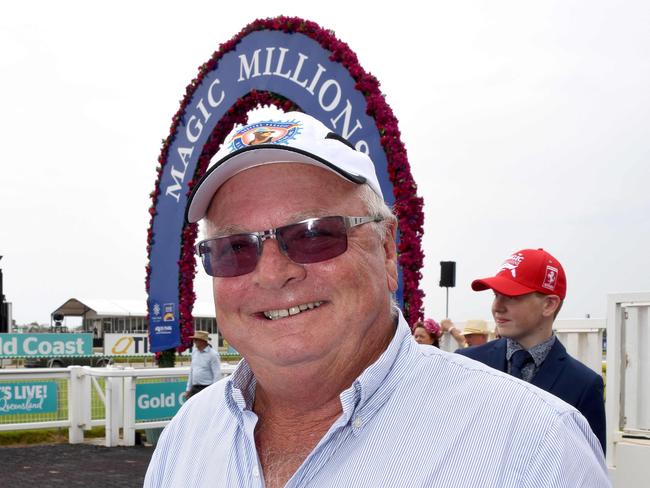 Winner of race 3 Primitivo owner David Burgess at the Magic Millions race day at the Gold Coast Turf Club. (Photo/Steve Holland)