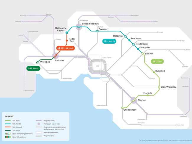 Suburban Rail Loop map Supplied