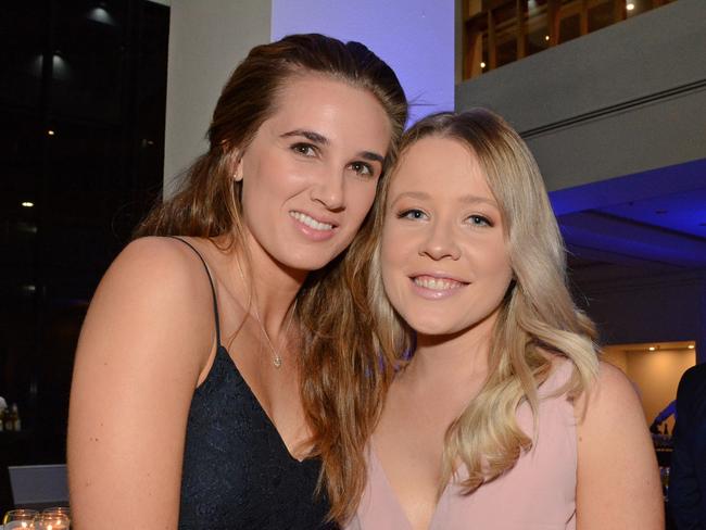 Rachel Parker and Maddie Gillard at Gold Coast Titans Awards night at QT Resort, Surfers Paradise. Picture: Regina King