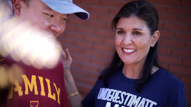 Former US ambassador to the UN Nikki Haley campaigns at the Iowa State Fair in August. Picture: Getty Images via AFP