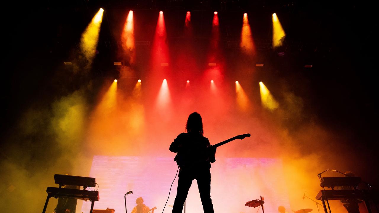 Kevin Parker of Tame Impala performs on the Amphitheatre stage. (Photo by Mark Metcalfe/Getty Images)