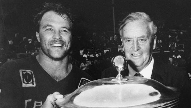 Wally Lewis with Queensland premier Sir Joh Bjelke-Petersen in 1984. Picture: Supplied