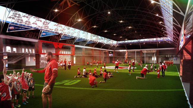 The proposed Sydney Swans headquarters at the Royal Hall of Industries. Picture: Supplied