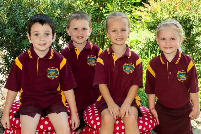 Finch Hatton State School 2022 Prep class. Mason, Harry, Annabelle, Summer. Picture: Michaela Harlow MKY2022PREP