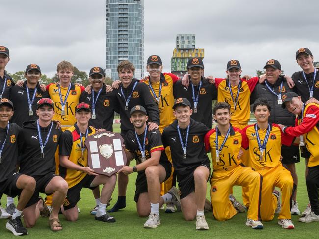 St Kilda celebrate their Dowling Shield success.