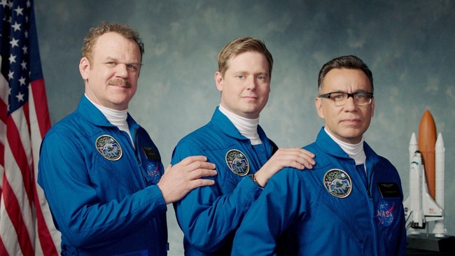 Funny guys John C. Reilly, Tim Heidecker and Fred Armisen bring the laughs in Moonbase 8