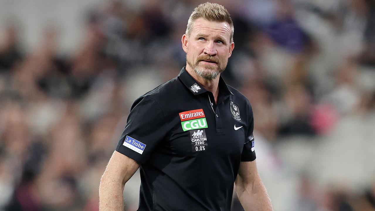 Collingwood coach Nathan Buckley is out of contract. Pic: Michael Klein