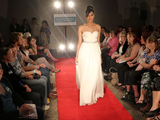 Geelong Bridal Expo. Pareena Naggen modeling a dress