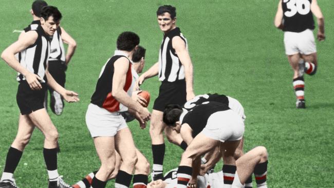 St Kilda and Collingwood in action during the 1966 grand final. Picture: St Kilda Archive Collection