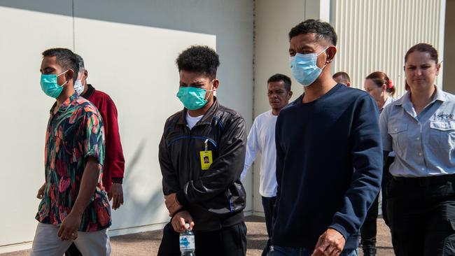 Nine Indonesian fishermen were caught harvesting 170kg of Trepang, or sea cucumber, off the coast of the Northern Territory. Picture: Pema Tamang Pakhrin