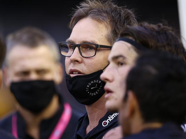 Carlton coach David Teague’s attention has shifted to the Blues’ review. Picture: Michael Klein