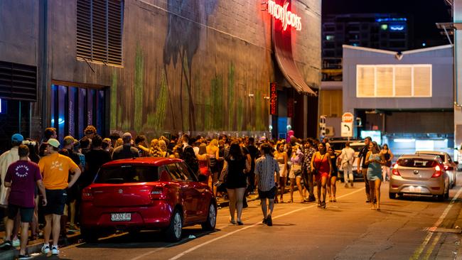 Mitchell St in Darwin was abuzz on New Year’s Eve. Picture: Che Chorley