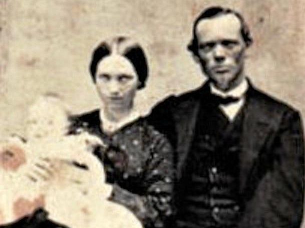 Solomon and Elizabeth Bradford and their daughter Margaret in this very early photograph which may have been taken before they arrived in Australia. Picture: Contributed