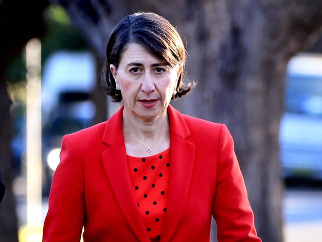 SYDNEY, AUSTRALIA - NewsWire Photos MAY 14, 2021: Premier Gladys Berejiklian pictured walking to a short press conference about MP Gareth Ward who has stepped down as NSW Disability Minister following sexual violence allegations.Picture: NCA NewsWire / Damian Shaw