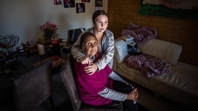 Keisha Smith, 19, with her grandmother Vivian Carvell, 65. Ms Carvell welcomed the election of Mr Albanese but said it was “getting harder and harder for the young ones”. Picture: Tom Huntley