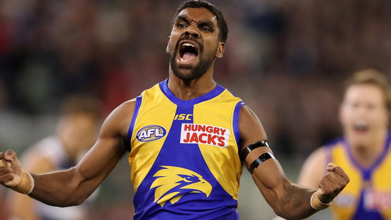 AFL 1st Semi Final. 13/09/2019.  Geelong vs West Coast Eagles at the MCG.   West Coast's Liam Ryan celebrates a goal in the 2nd quarter   . Pic: Michael Klein.