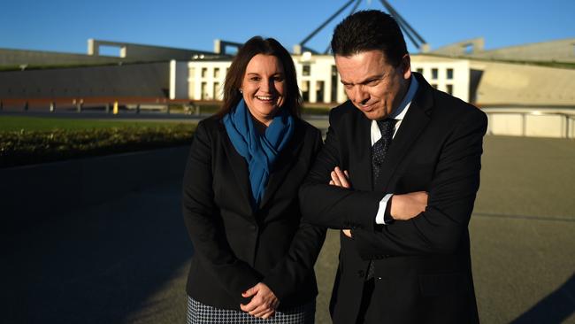 Jacqui Lambie and Nick Xenophon this morning.