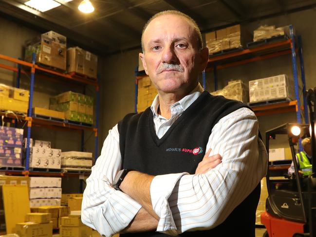 19/04/2018: Len Morabito is the General manager of four Super IGA stores in Victoria and is concerned about the rising price of electricity.  Stuart McEvoy for The Australian.