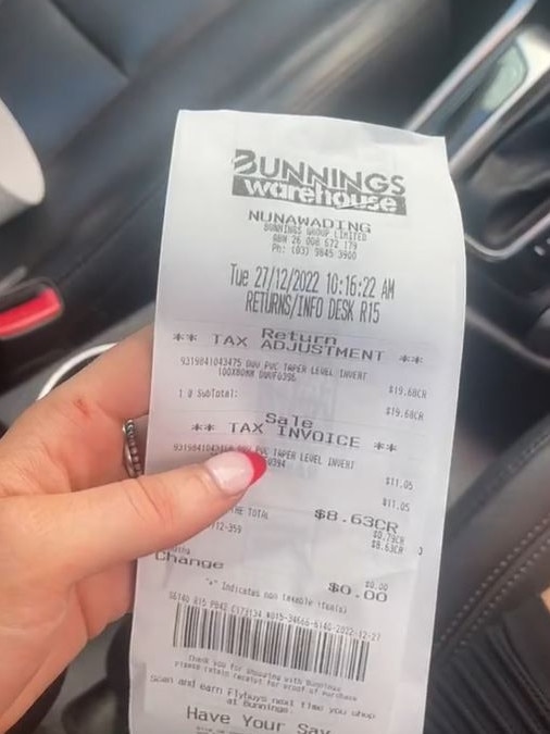 A woman has clocked up millions of views on her ‘genius’ Bunnings hack. Picture: TikTok/maddyryan44