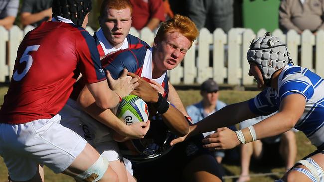 Wian Joubert in action for Brisbane State High School last season. Picture: AAP/David Clark