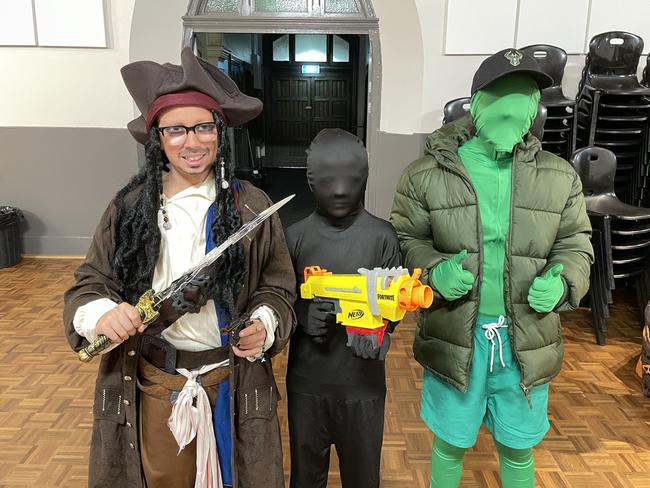 St Kilian's Primary School students Spencer Thomas, Blake McConvill and Thomas Quin dressed up for Book Week. Picture: Gianni Francis.