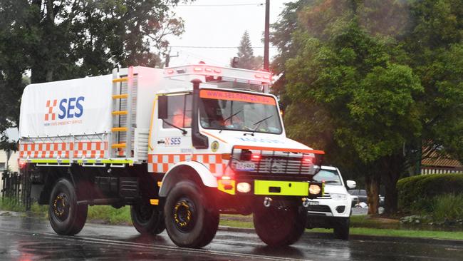 SES rescue patrolling Lismore basin Wednesday morning 30 March 2022.