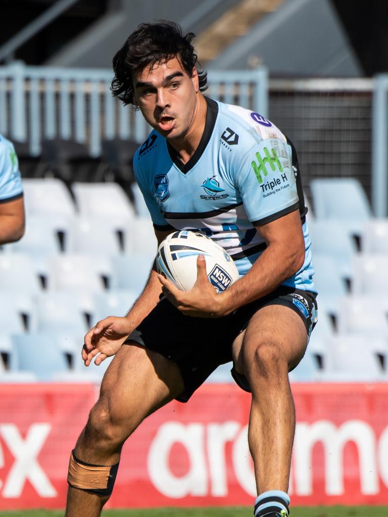 Cronulla with a rare moment with the ball in a game dominated by Parramatta. Picture: Monique Harmer