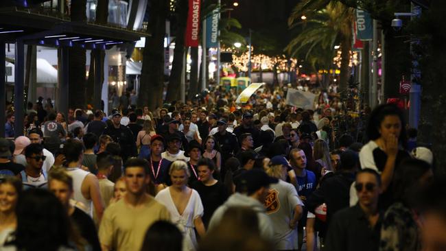 There are calls to slash the number of days Schoolies party on the Coast. Picture: Jason O'Brien