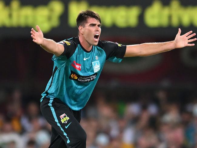 Xavier Bartlett appeals for a wicket. Picture: Albert Perez/Getty Images