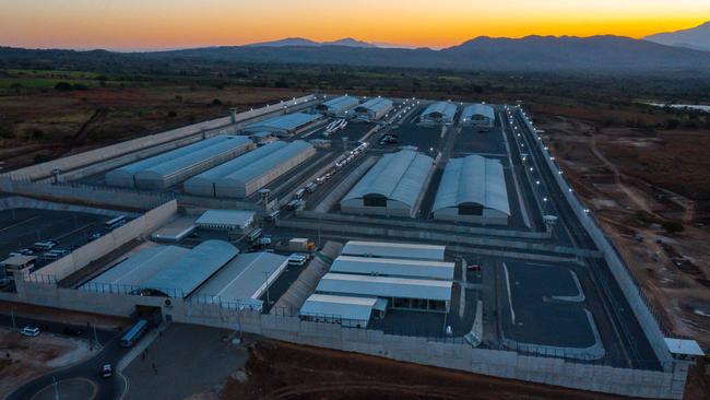 An aerial view of the new prison in Tecoluca, 74 km southeast of San Salvador. (Photo by Salvadorean Presidency / AFP)