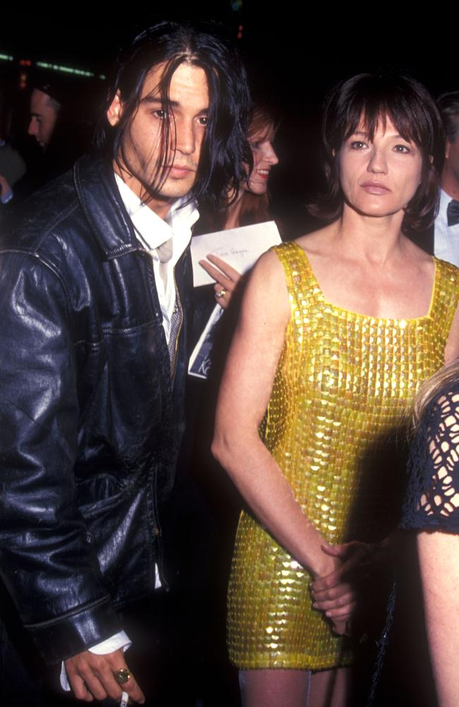 Johnny Depp and Ellen Barkin in 1994. Picture: Barry King/WireImage/Getty Images