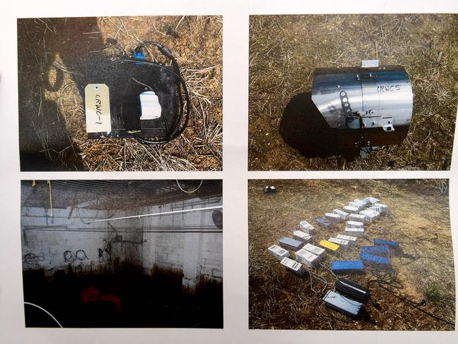 Photo evidence from 2017 of the drug bunker of Anthony Perre released by the court. Picture: Mark Brake