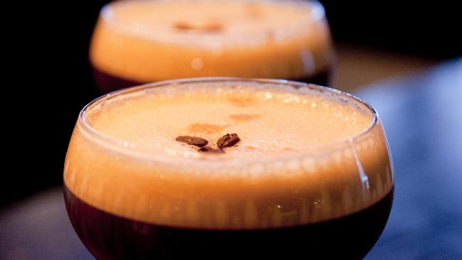 Two Espresso Martini cocktails which are not allowed after 10pm.