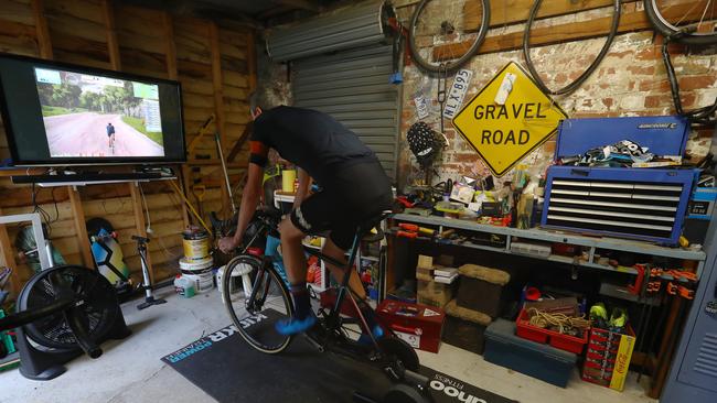 Riding in your garage is safest, but there are many more cyclists on our roads. Bicycle Victoria chief Craig Richards says authorities should temporarily hand over some roads to cyclists to meet growing demand. Picture: Getty