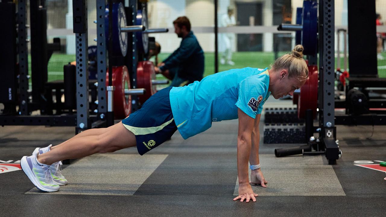 Tameka Yallop preparing for the semi-final. Picture: Football Australia