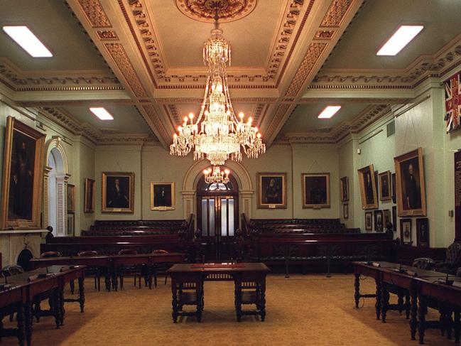 Interior of Adelaide City Council chambers, at Town Hall.