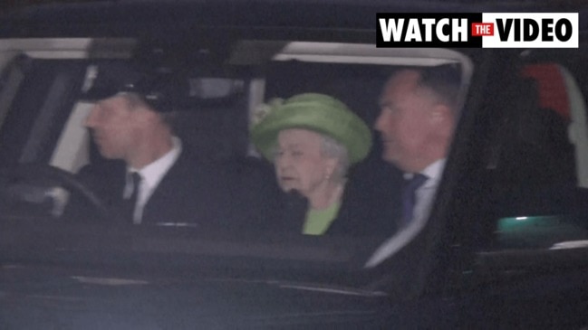 Queen seen leaving royal christening in Windsor