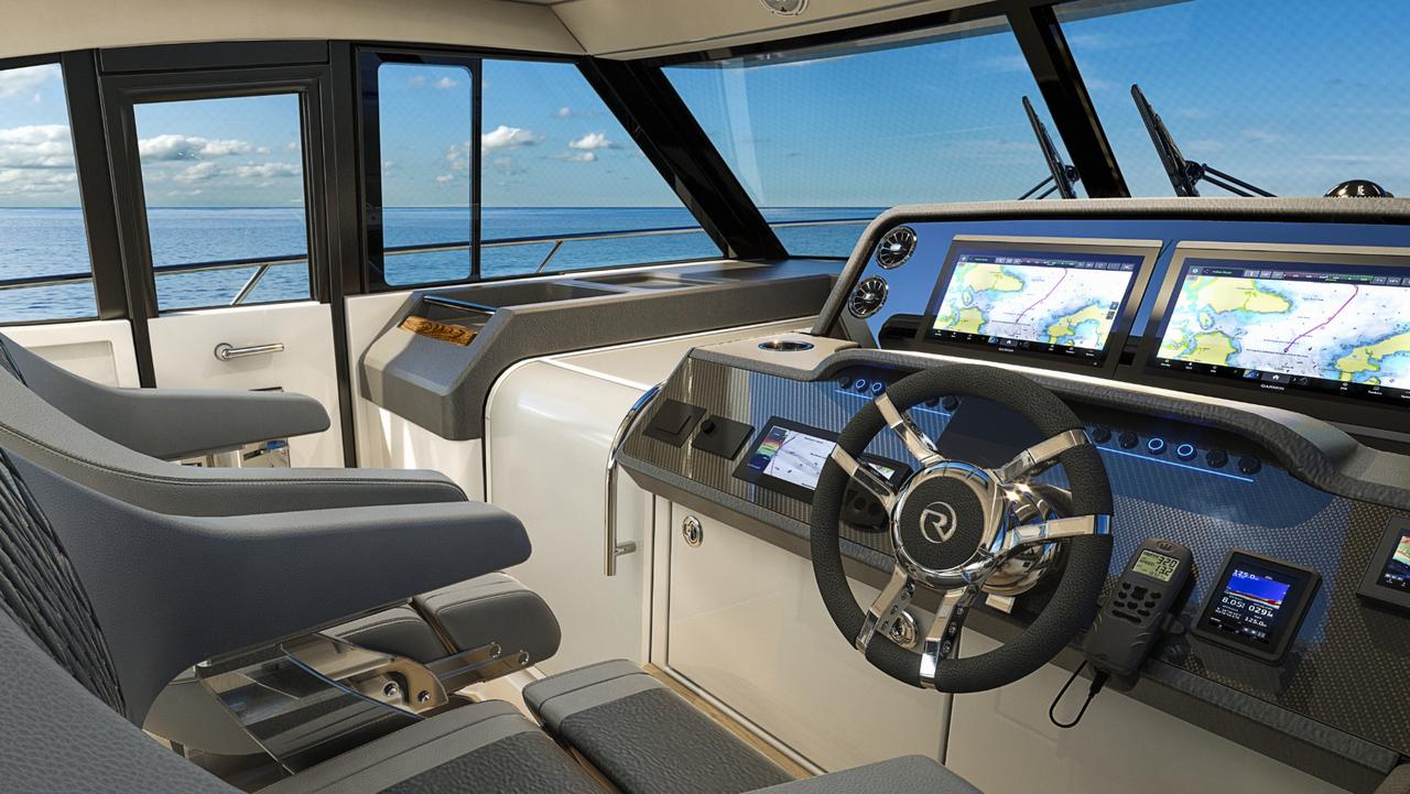 The motor yacht comes with state-of-the-art navigational equipment. Picture: Riviera