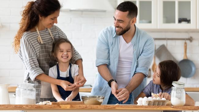 Family time in the kitchen.