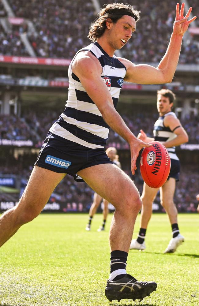 Jack Henry was one of Geelong’s best defenders in the 81-point victory. Picture: Daniel Carson