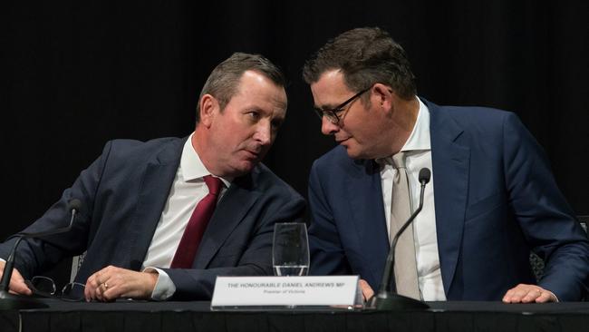 WA Premier Mark McGowan (left) with Victorian Premier Daniel Andrews. Picture: AAP / File