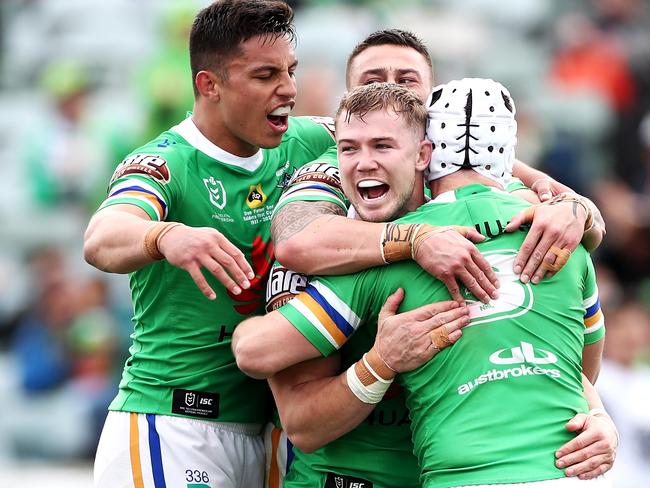 Hudson Young would add a rugged element to the Raiders’ right edge. Picture: Cameron Spencer/Getty Images