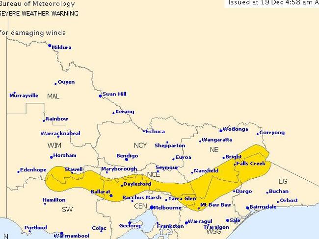 Victoria could be in for some nasty storm activity. Picture: Bureau of Meteorology