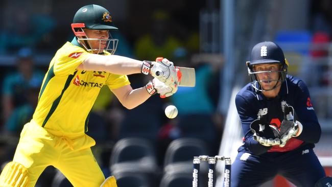 David Warner in action against England.